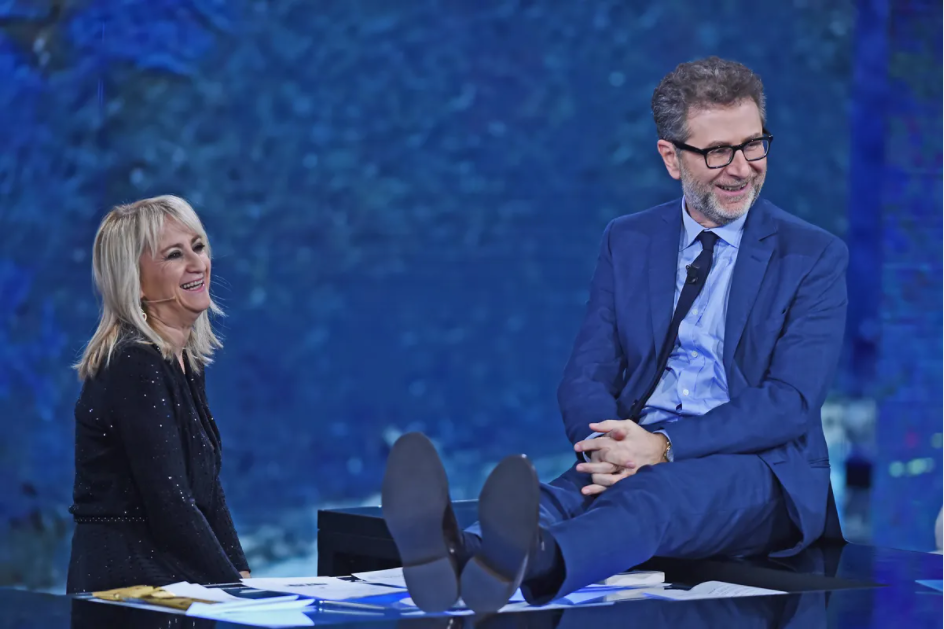 Luciana Littizzetto e Fabio Fazio a Che tempo che fa su Rai3