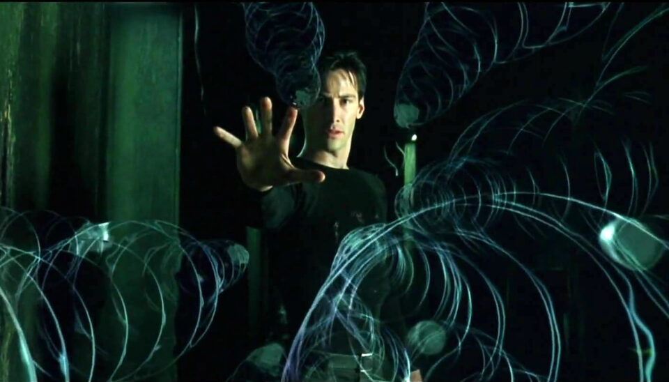 Keanu Reeves nei panni di Neo nel film Matrix