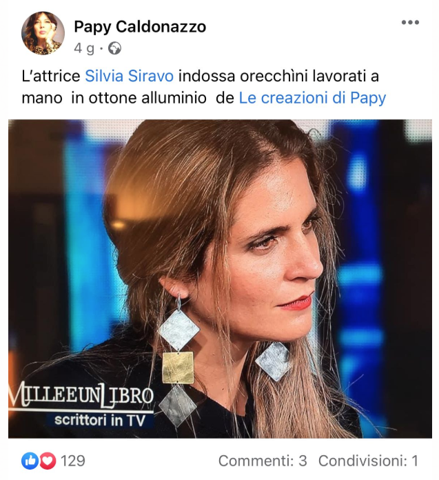 Patrizia Caldonazzo Le creazioni di Papy Gioielli Gigi Marzullo Striscia la Notizia Pinuccio