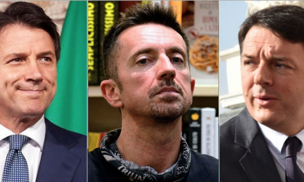 “Morte a Renzi” al comizio Conte-Scanzi (che tacciono). Critiche dal mondo politico