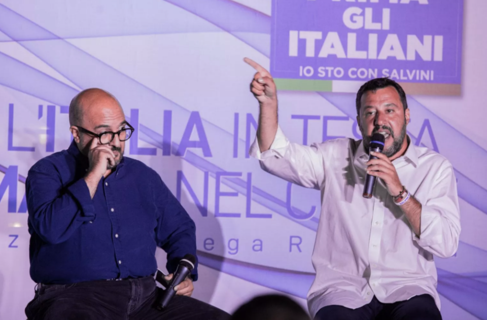 Matteo Salvini Tg2 Gennaro Sangiuliano Lega 
