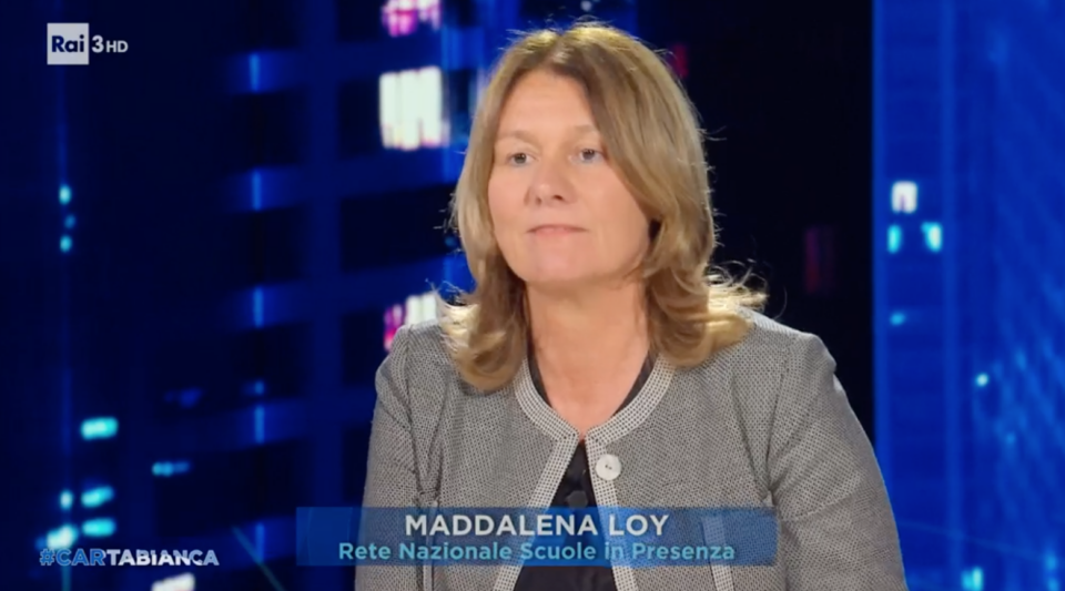 Maddalena Loy #cartabianca no vax Michele Anzaldi