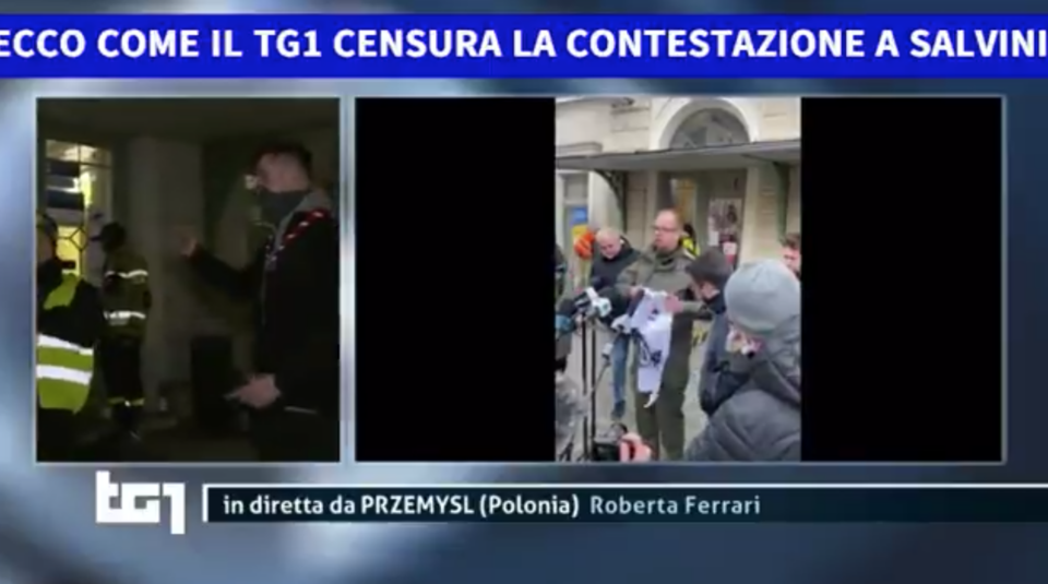 Tg1 Salvini contestato dal sindaco di Przemysl Wojciek Bakun 