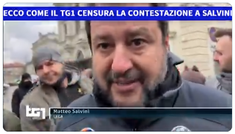 Salvini contestato, Anzaldi: “Gravissima censura di Tg1 e Tg2”