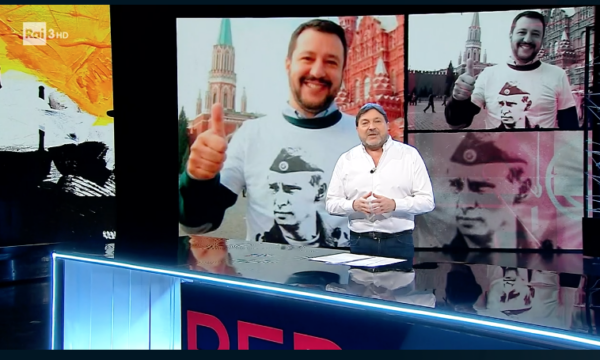 Ascolti Tv: Vola Report sui rapporti Salvini-Putin. Zelensky attore al 3.4%