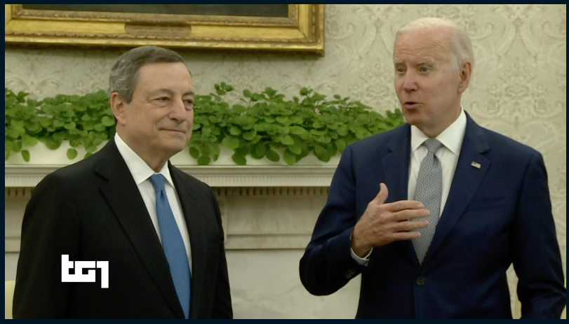 Il Presidente del Consiglio Mario Draghi con il Presidente degli Stati Uniti Joe Biden alla Casa Bianca