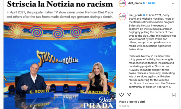 Striscia la Notizia non è razzista: il dietrofront di Diet Prada