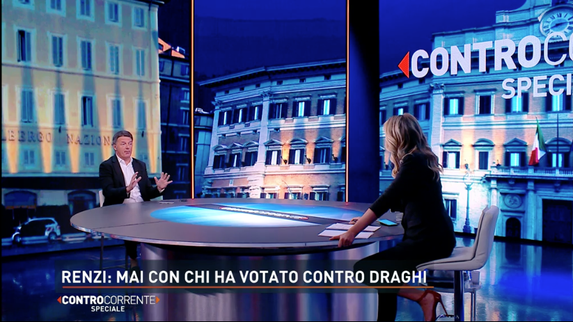 Matteo Renzi intervistato a Controcorrente su Rete4