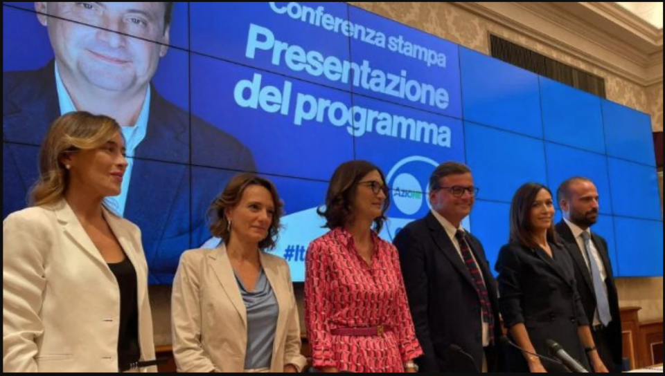 Boschi, Bonetti, Gelmini, Calenda, Carfagna e Marattin alla presentazione del programma del Terzo Polo