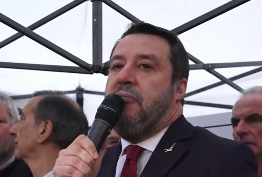 Il Vicepremier e Ministro delle Infrastrutture Matteo Salvini all'inaugurazione della M4 a Milano 
